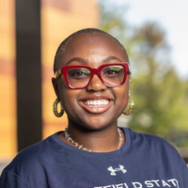 Student tour guide Catrina smiling